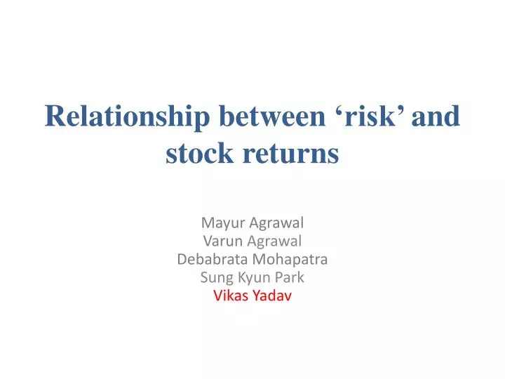 relationship between risk and stock returns