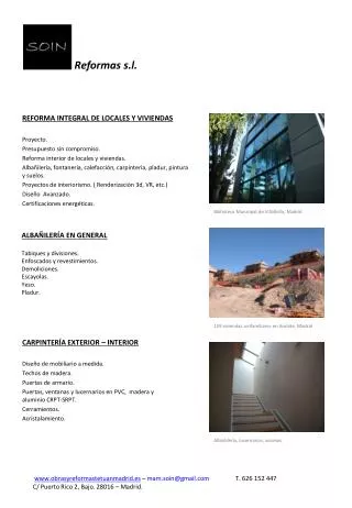 reformas s l