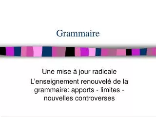 grammaire