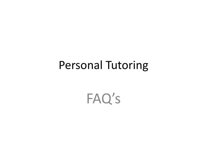 personal tutoring