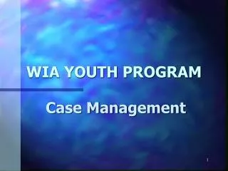 WIA YOUTH PROGRAM