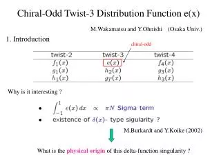 Chiral-Odd Twist-3 Distribution Function e(x)