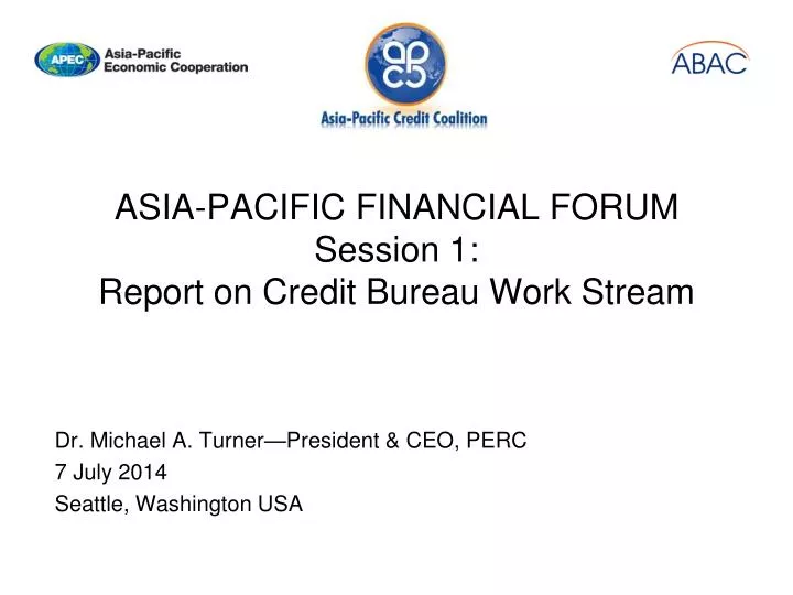 asia pacific financial forum session 1 report on credit bureau work stream