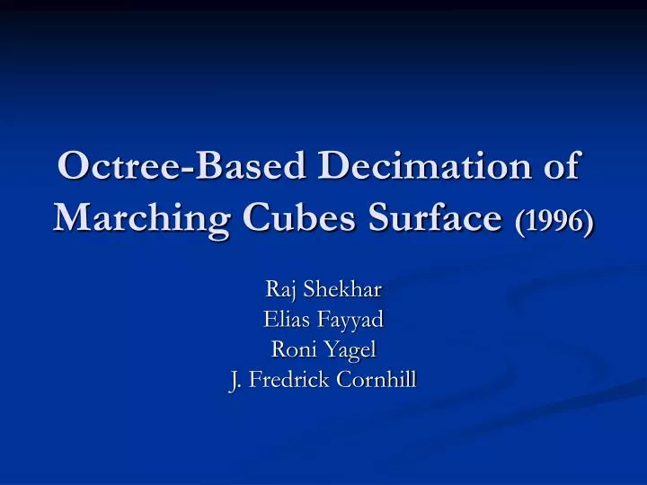octree based decimation of marching cubes surface 1996