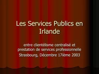 les services publics en irlande