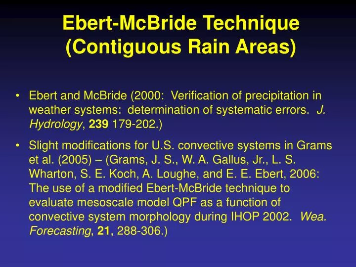 ebert mcbride technique contiguous rain areas