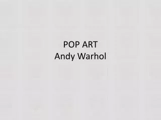 pop art andy warhol