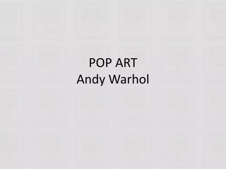 pop art andy warhol