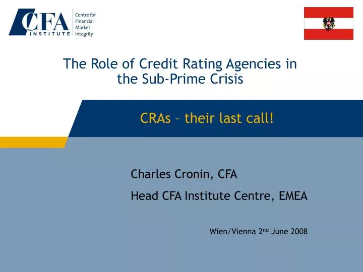 the role of credit rating agencies in the sub prime crisis