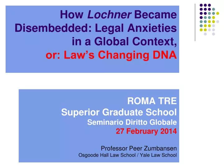 how lochner became disembedded legal anxieties in a global context or law s changing dna