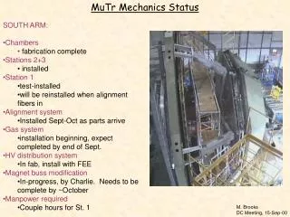 MuTr Mechanics Status