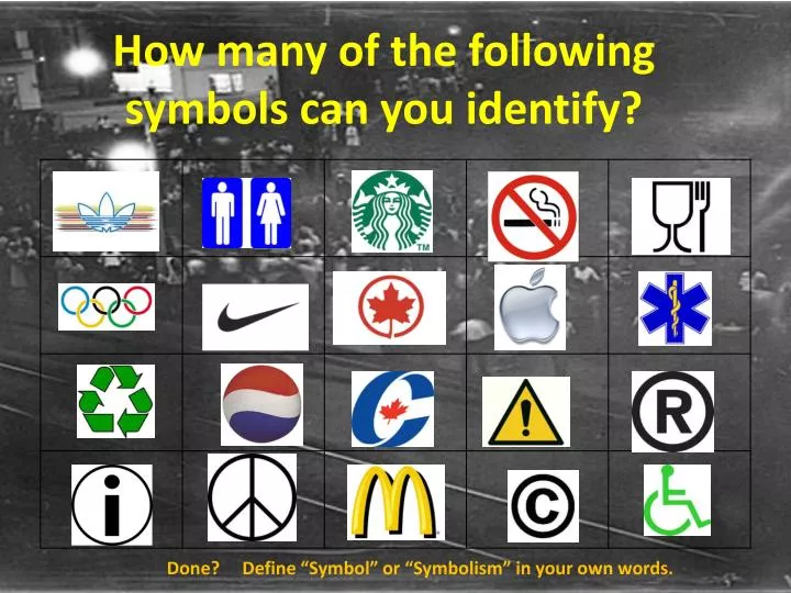 how many of the following symbols can you identify