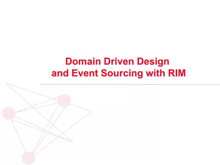 domain driven design and event sourcing with rim