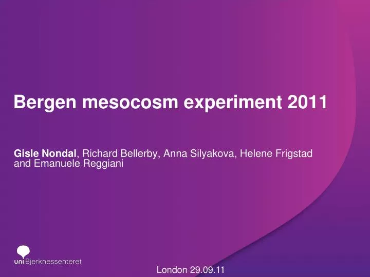 bergen mesocosm experiment 2011