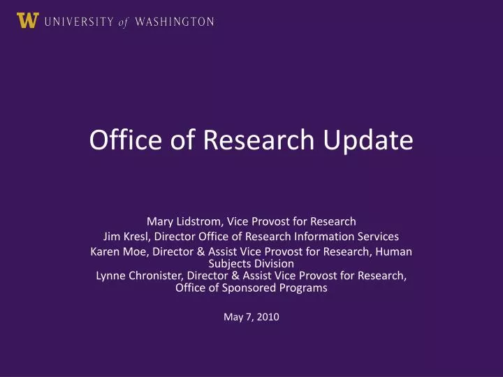 office of research update