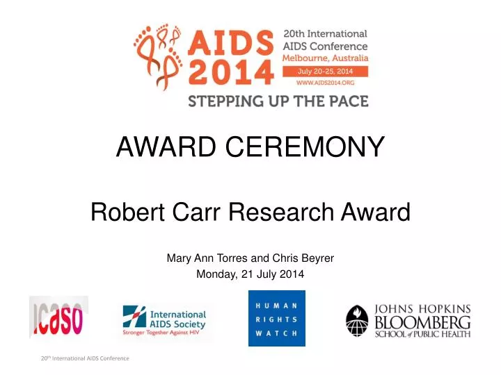 award ceremony robert carr research award