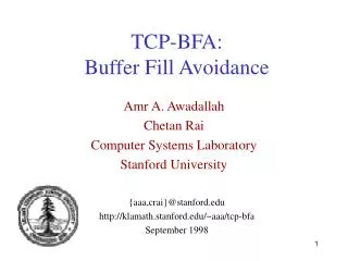TCP-BFA: Buffer Fill Avoidance