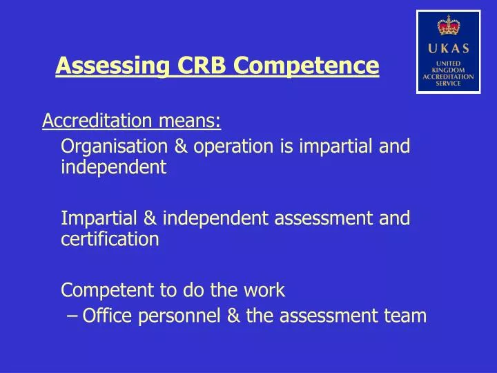assessing crb competence