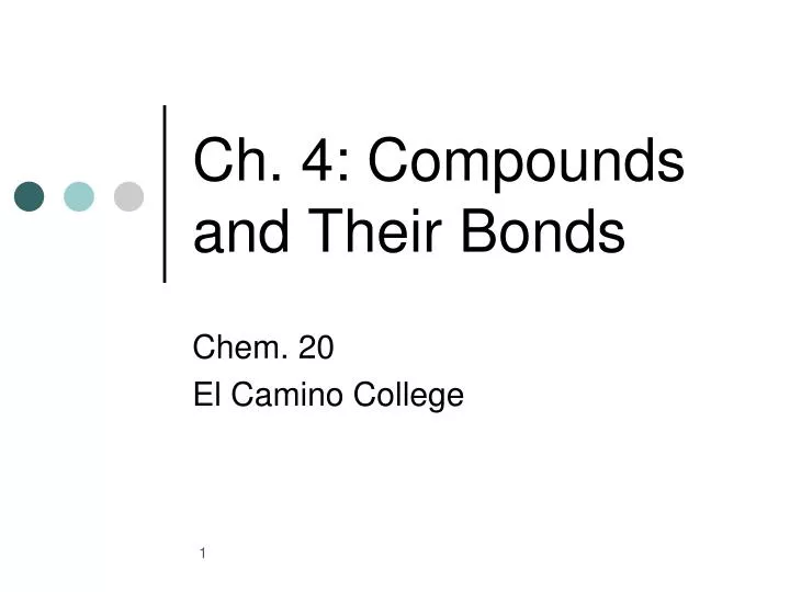 ch 4 compounds and their bonds
