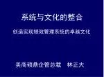 系统与文化的整合 - slide 1