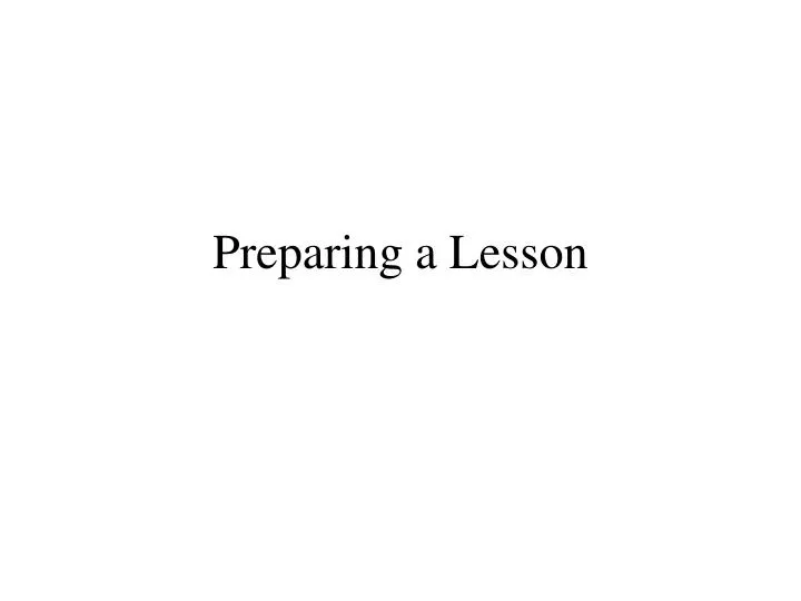 preparing a lesson