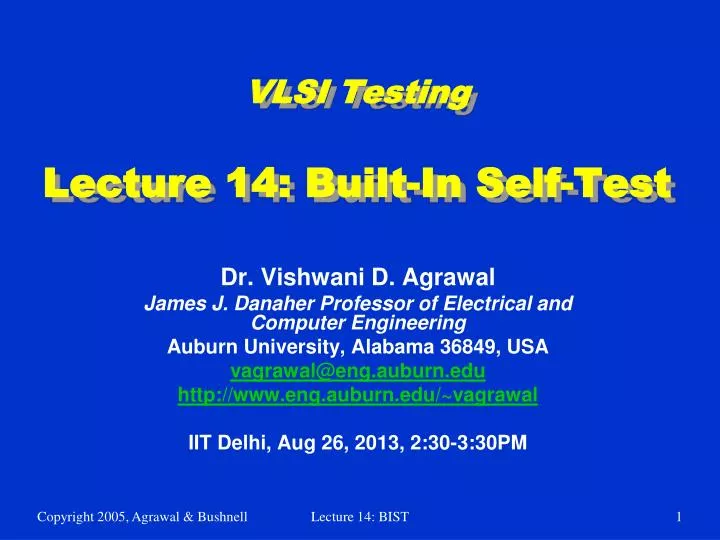 vlsi testing lecture 14 built in self test