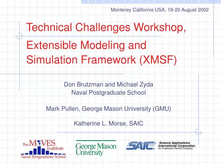 technical challenges workshop extensible modeling and simulation framework xmsf