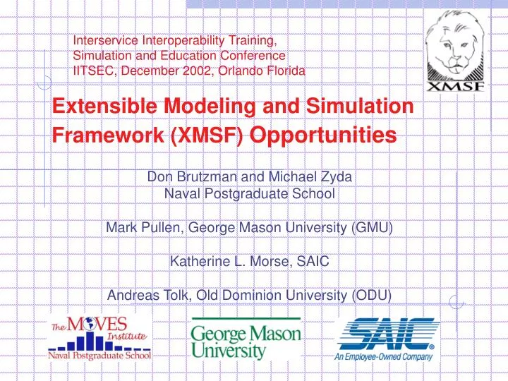 extensible modeling and simulation framework xmsf opportunities
