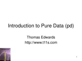 Introduction to Pure Data (pd)