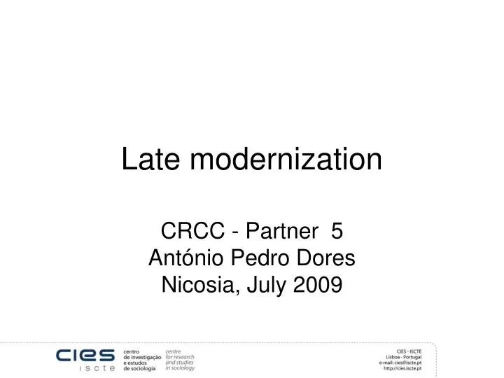 late modernization