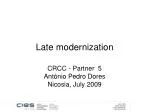 Late Modernization of Penal System in Portugal (2009) - slide 1