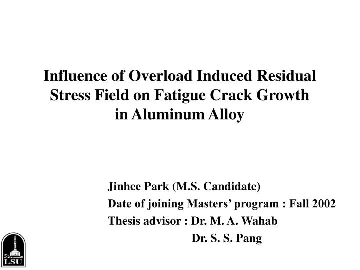 influence of overload induced residual stress field on fatigue crack growth in aluminum alloy