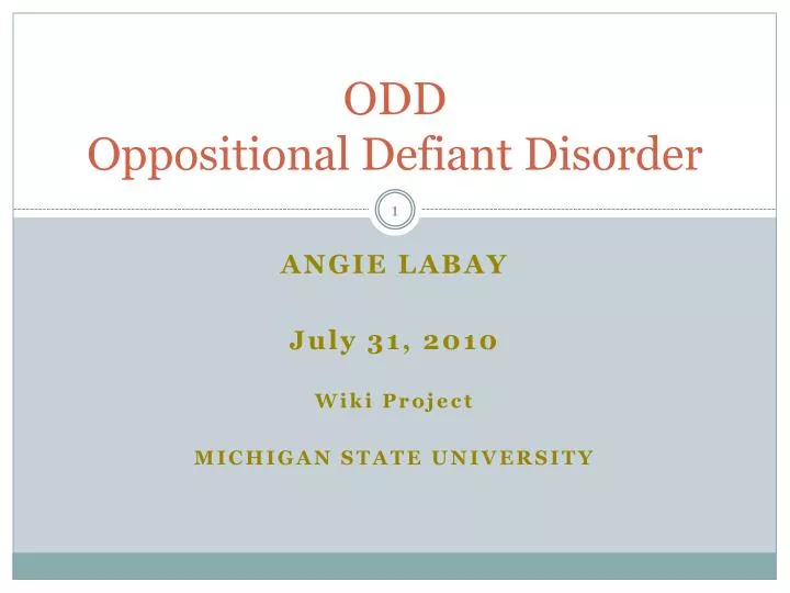 odd oppositional defiant disorder