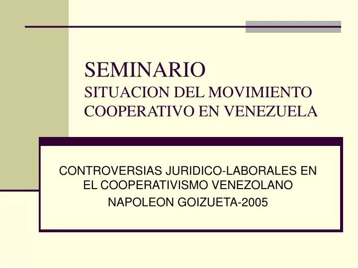 seminario situacion del movimiento cooperativo en venezuela