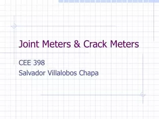 Joint Meters &amp; Crack Meters