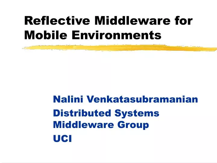 reflective middleware for mobile environments
