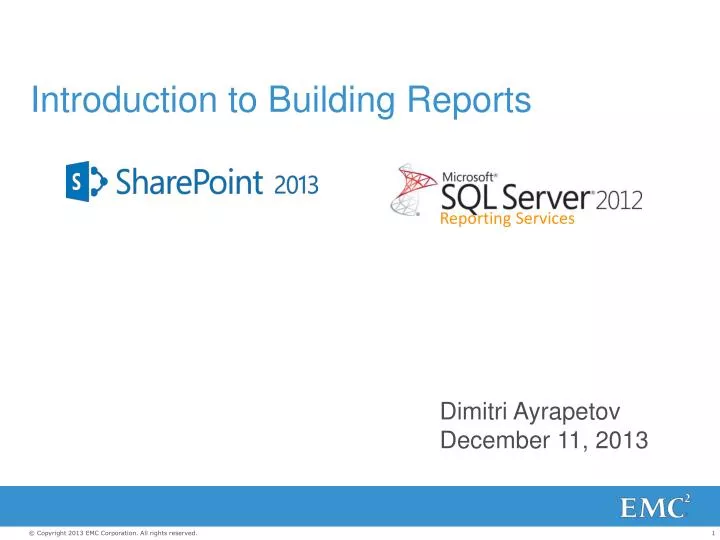 introduction to building reports