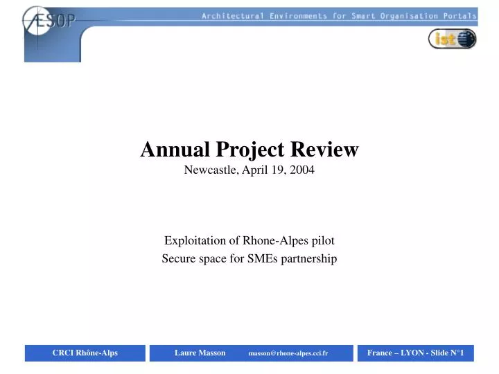annual project review newcastle april 19 2004