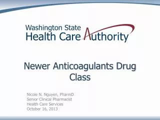 Newer Anticoagulants Drug Class