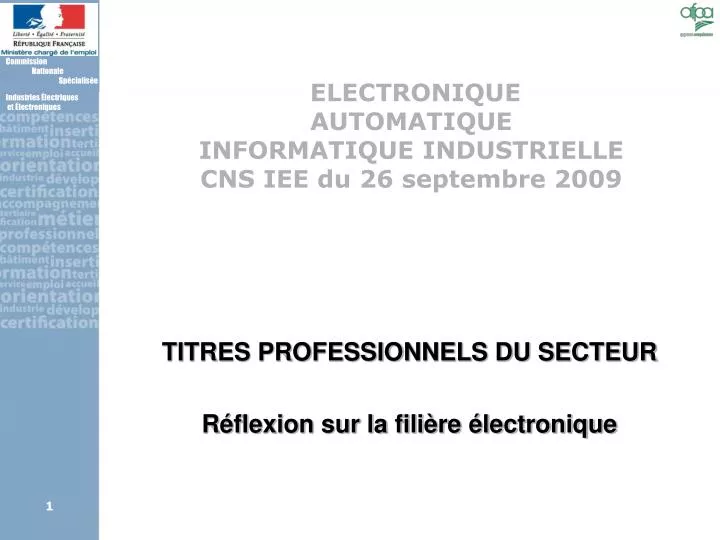 electronique automatique informatique industrielle cns iee du 26 septembre 2009