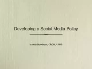 Developing a Social Media Policy