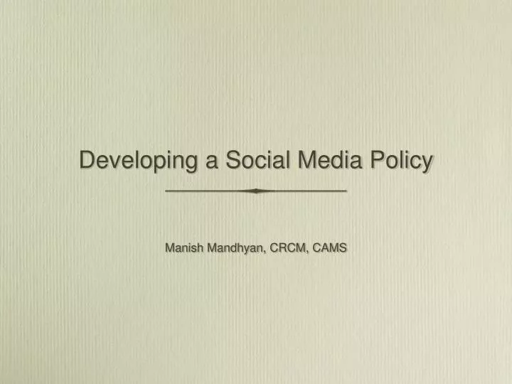 developing a social media policy