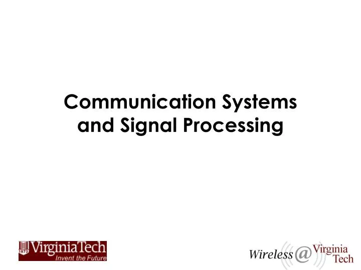 communication systems and signal processing