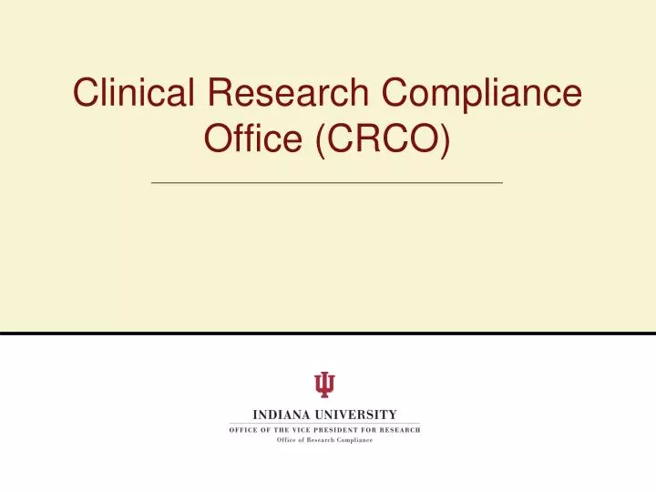 clinical research compliance office crco