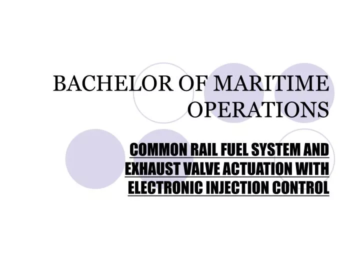 bachelor of maritime operations
