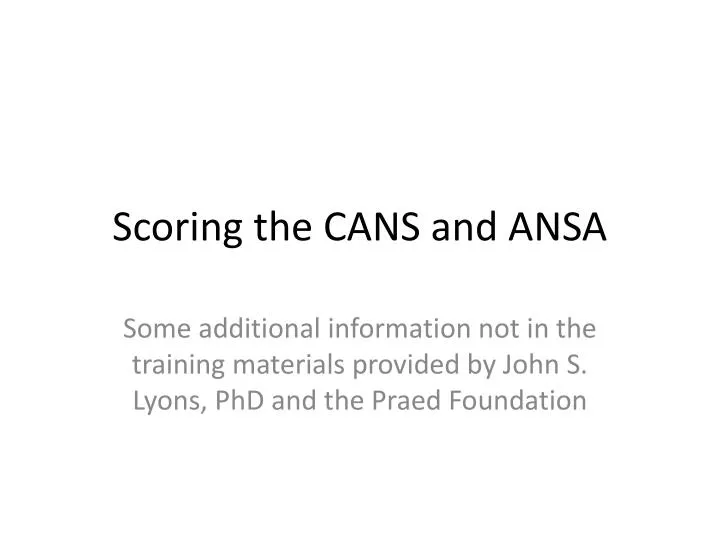 scoring the cans and ansa