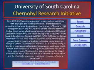 University of South Carolina Chernobyl Research Initiative