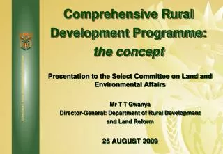 Comprehensive Rural Development Programme : the concept