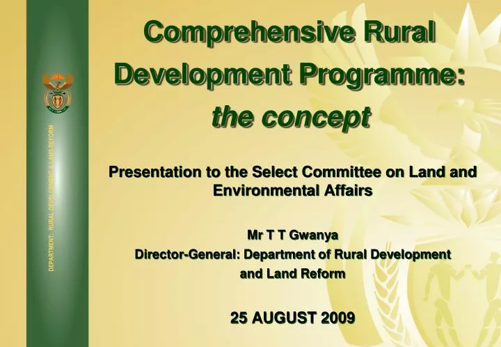 comprehensive rural development programme the concept