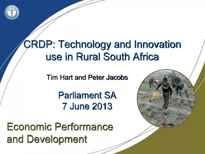 crdp technology and innovation use in rural south africa